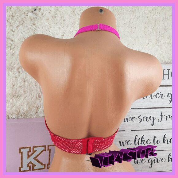 NWT Victoria's Secret Red Lace Plunge Bra 36C #7211 - Stunning Design 💖 NWT - Picture 2 of 6